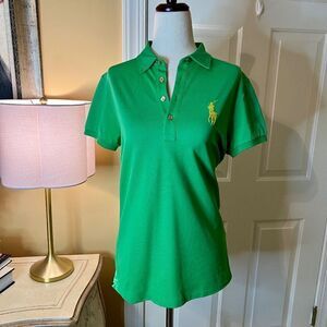 NWOT Women's Ralph Lauren Tailored Fit Golf Polo Shirt Top Blouse Green MEDIUM